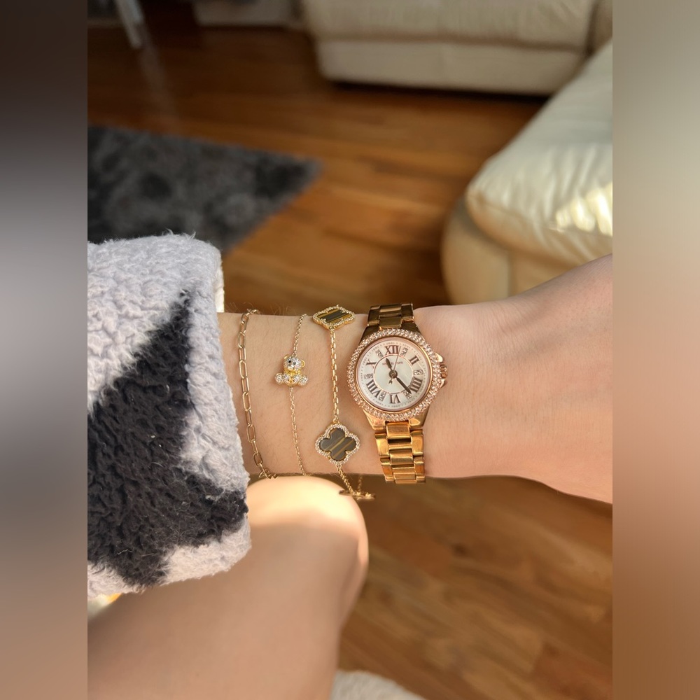Michael Kors Petitie Camille Rose Gold-Tone Watch
